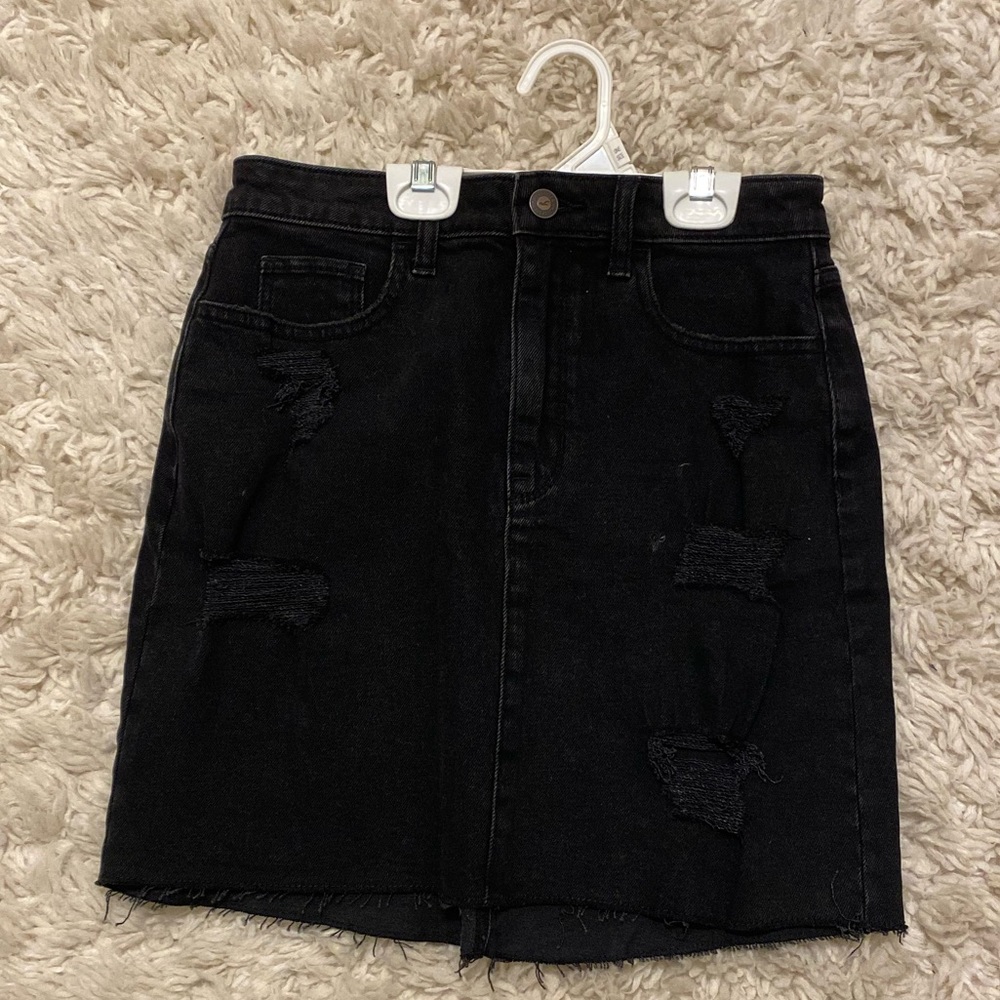 Hollister Ripped Jean Skirt